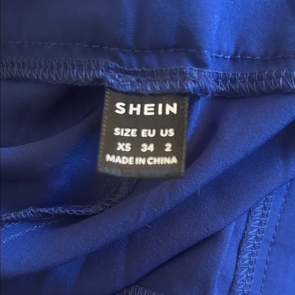 SHEIN Hot Pink and Blue Pleated Pants - Picture 5 of 12